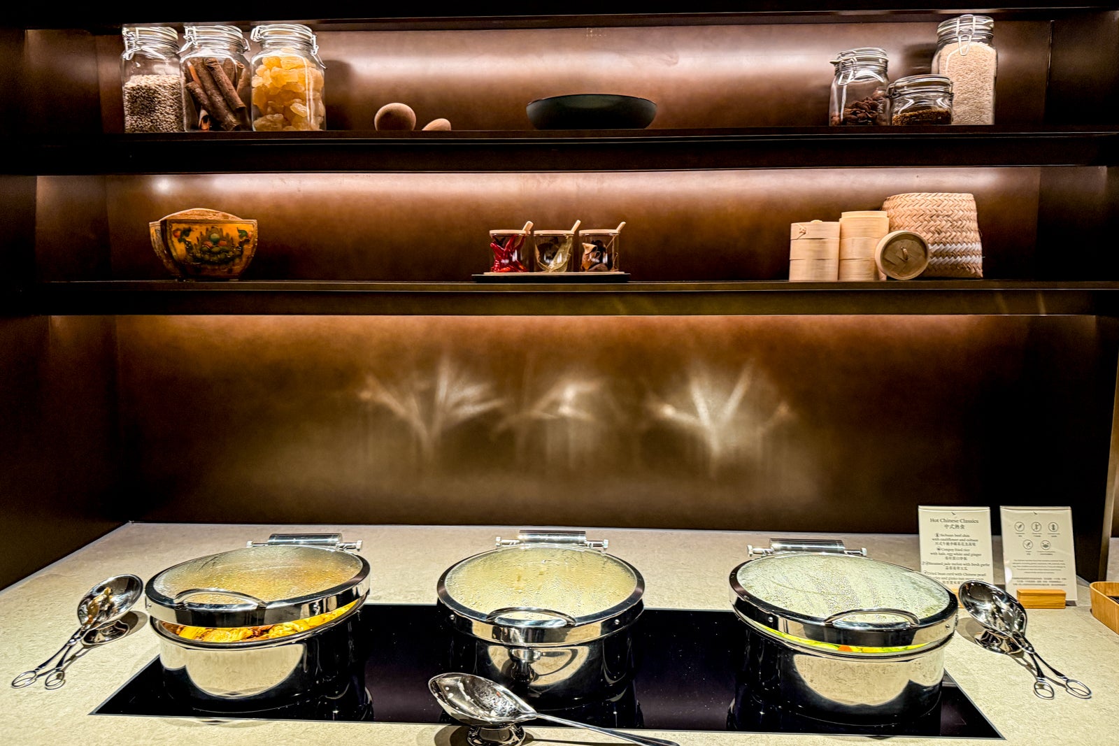 Cathay Pacific lounge interior food
