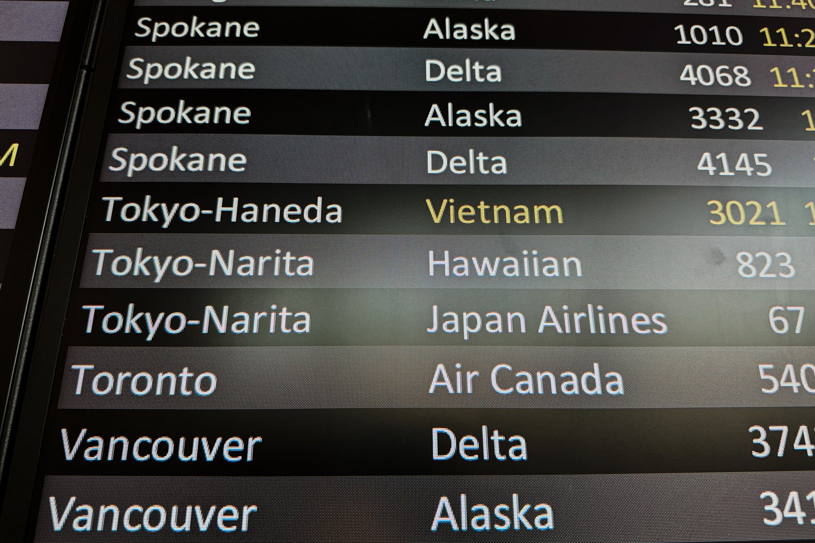 flights from SEA