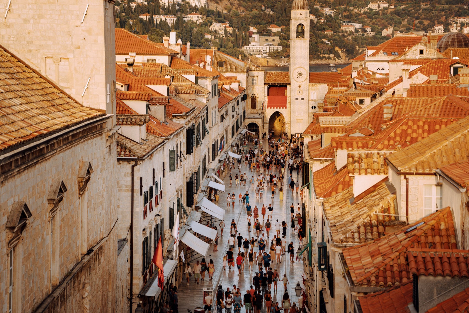 view at famous travel destination city of Dubrovnik, Dalmatia, Croatia, Europe