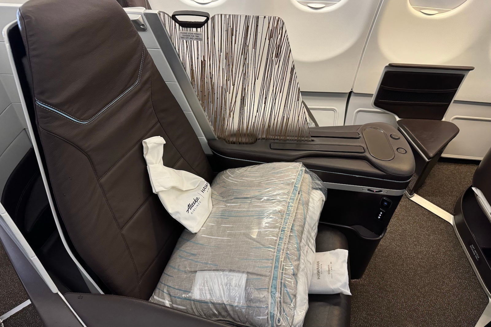 Alaska's SEA-NRT inaugural flight business class