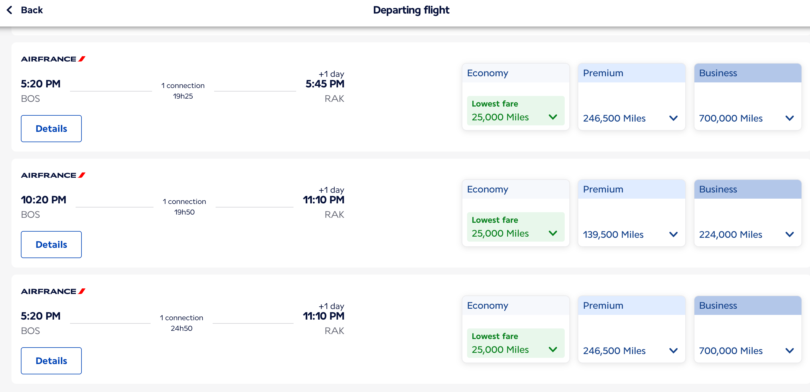 KLM booking