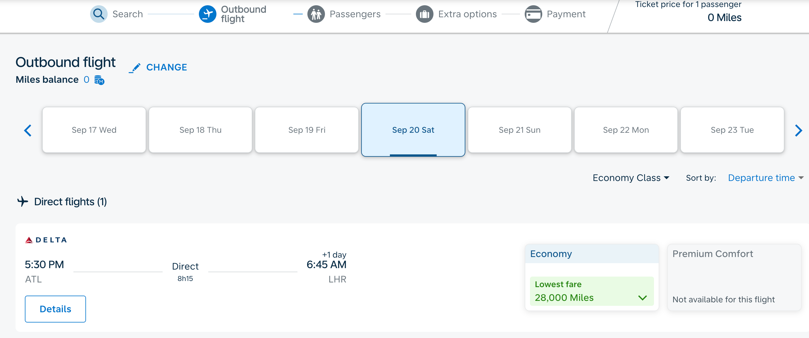 KLM booking