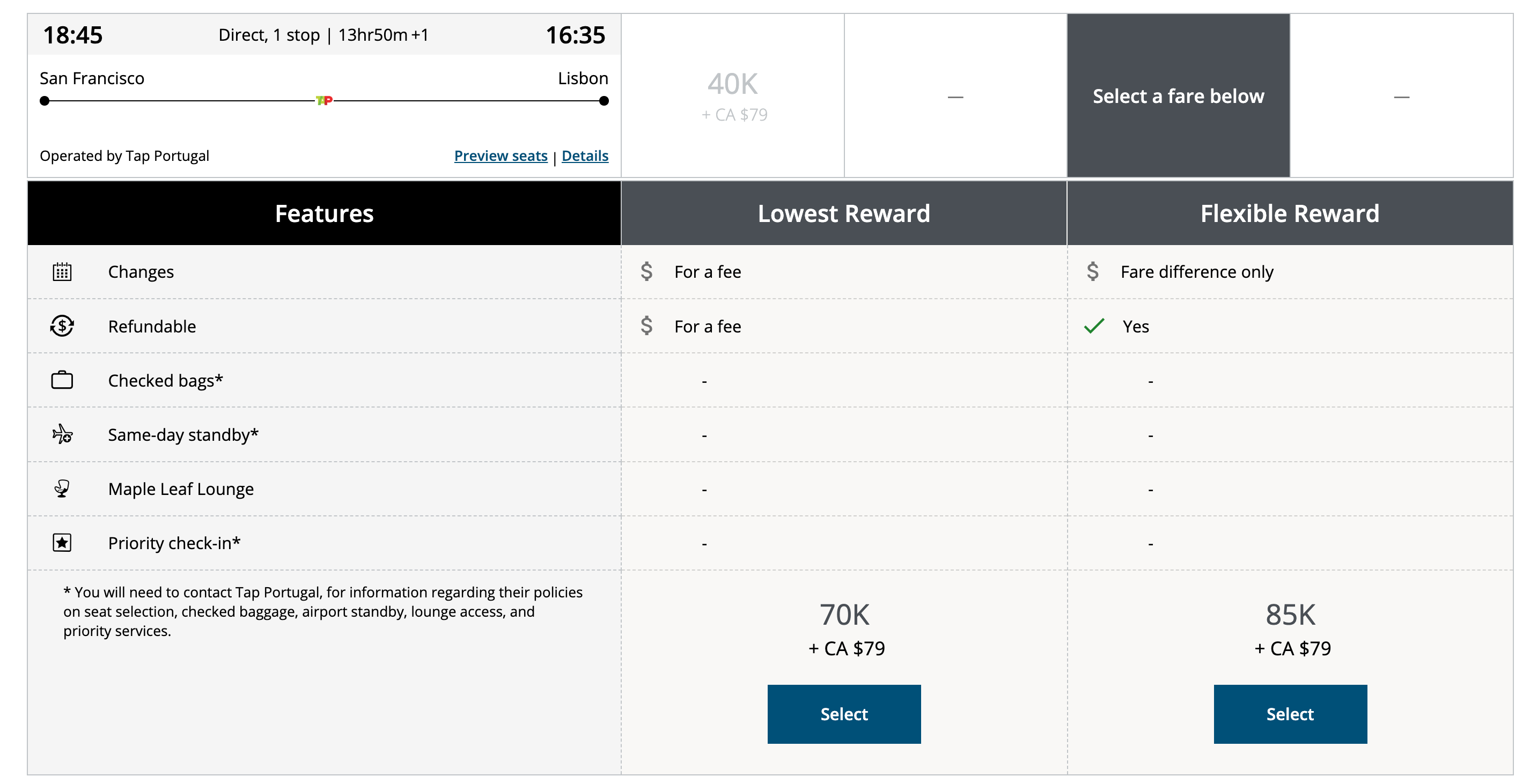 Aeroplan screenshot