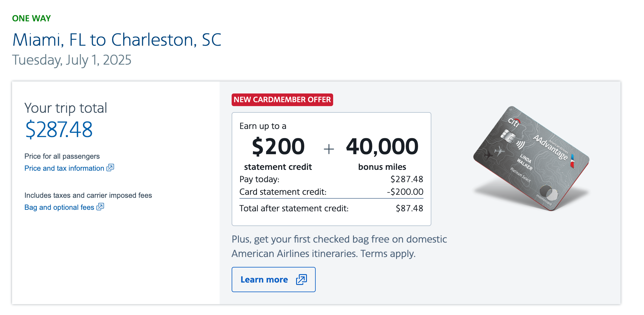 AAdvantage screenshot
