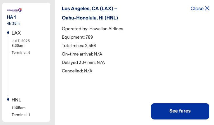 JetBlue screenshot
