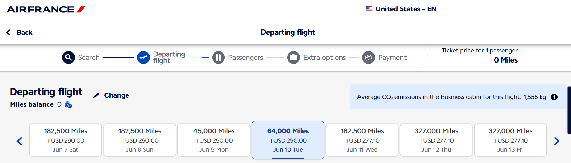 Flying Blue Promo Rewards example
