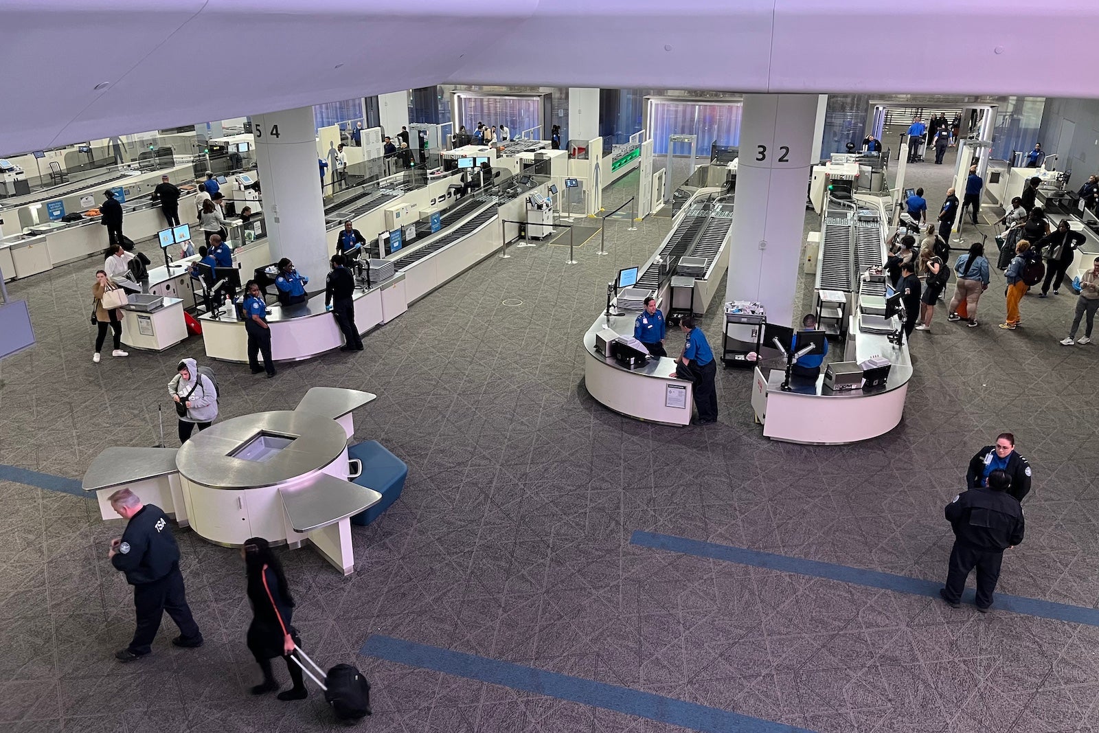 TSA checkpoint at New York's LaGuardia Airport (LGA) Terminal B.