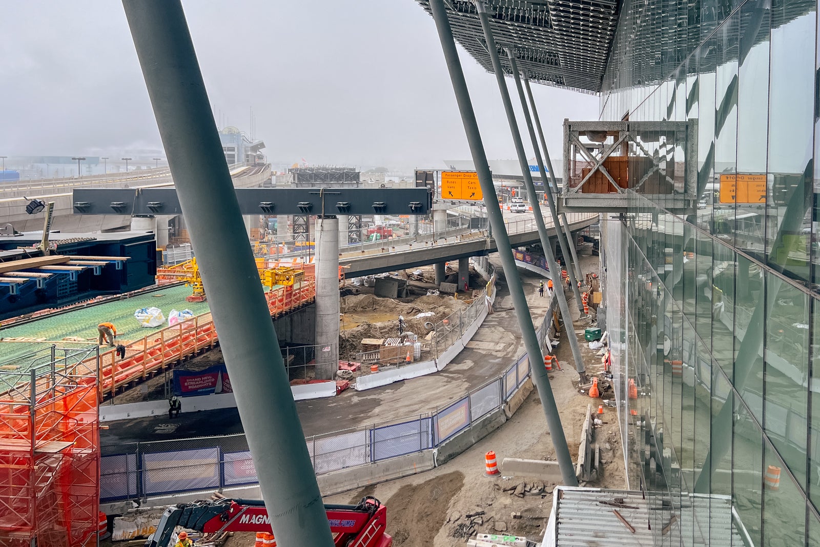New roadway under construction at JFK Terminal 6.