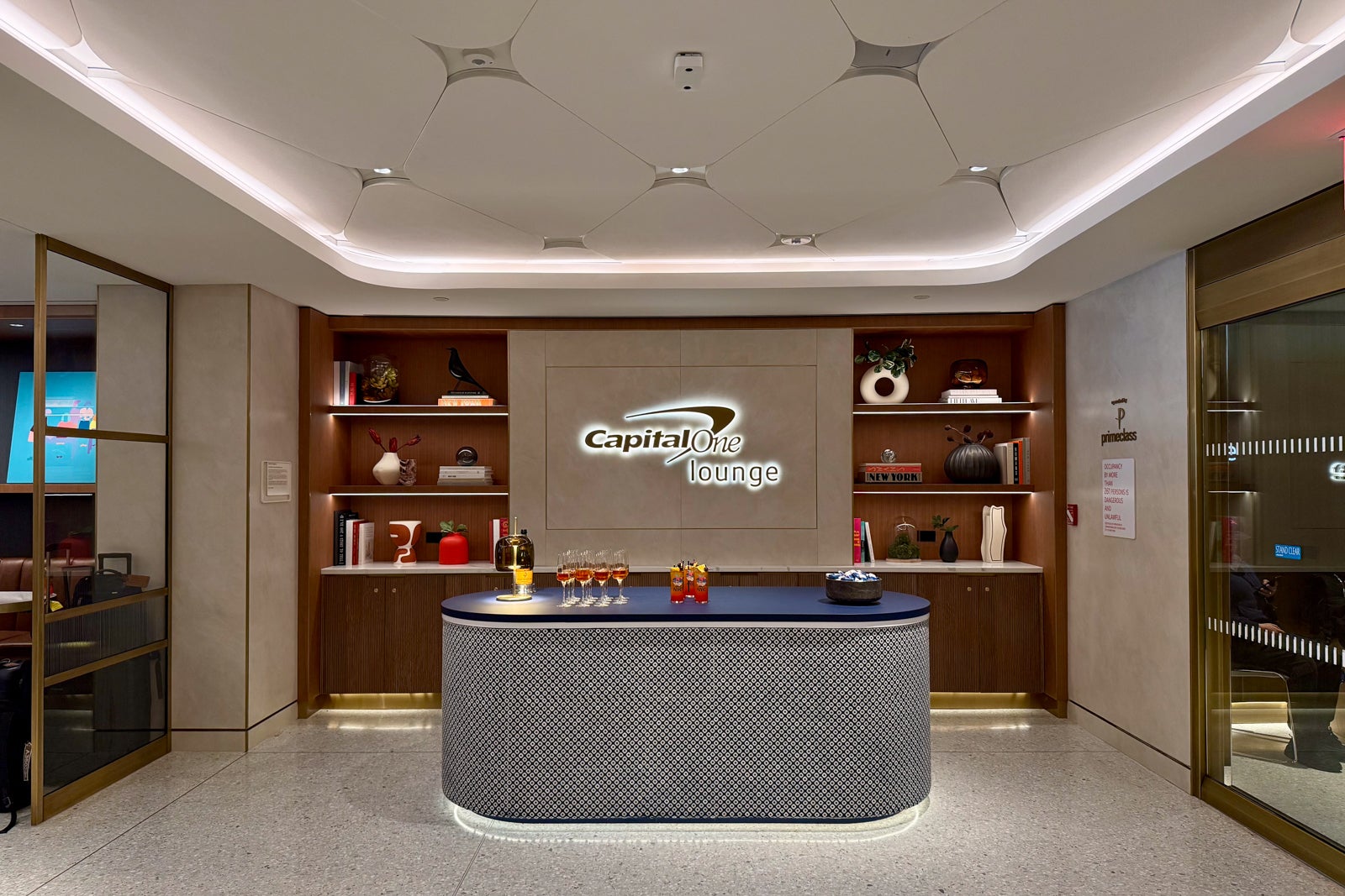 Outside of the Capital One lounge at JFK