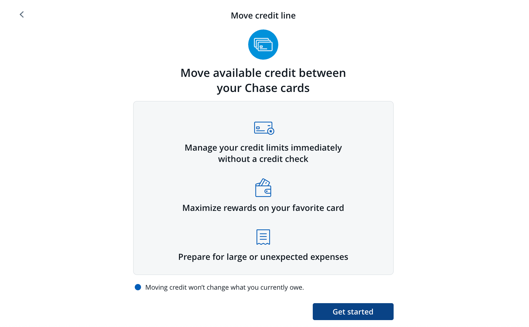 Chase move credit limit online feature