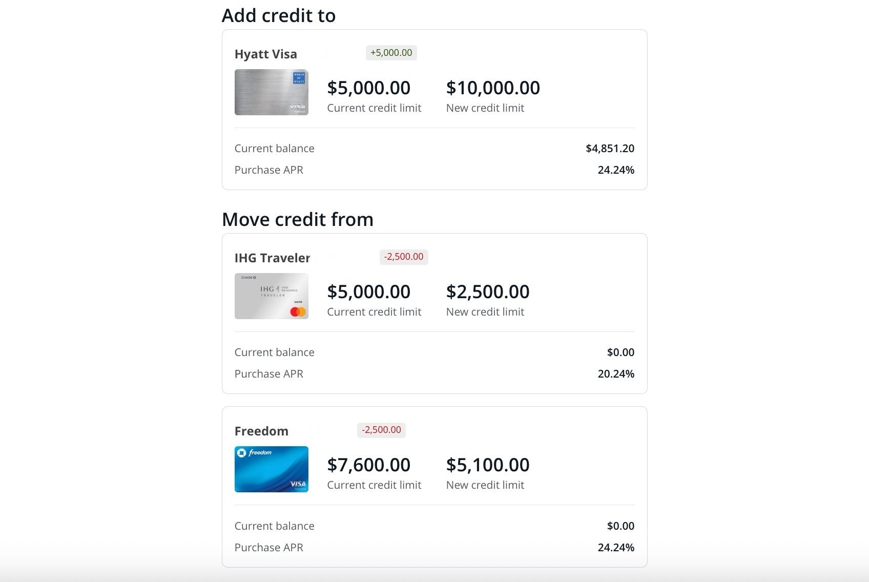 Chase move credit limit last page