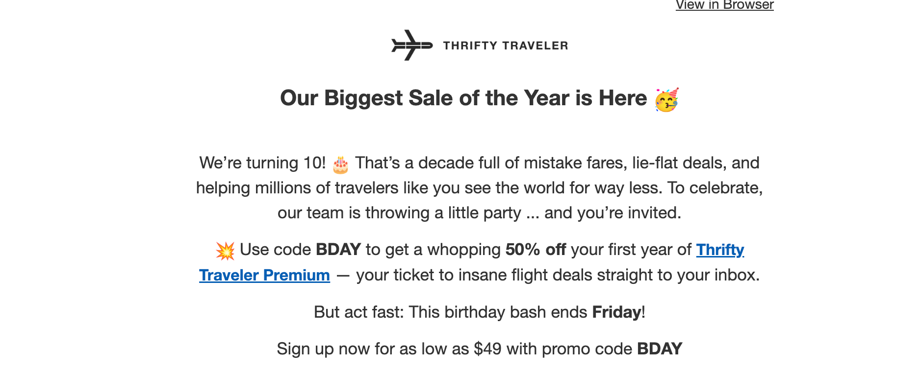 THRIFTY TRAVELER SCREENSHOT