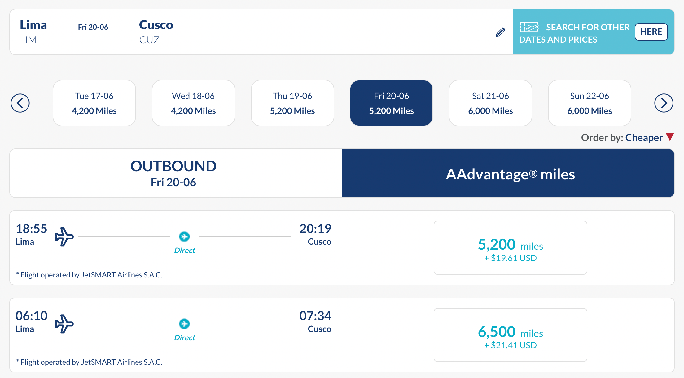 booking page