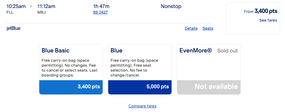 JetBlue screenshot