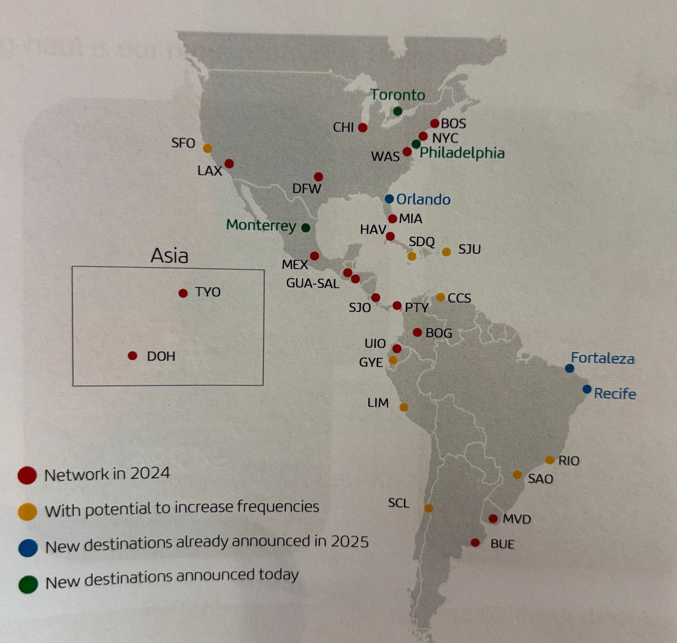 Iberia's Flight Plan 2030 Americas expansion map