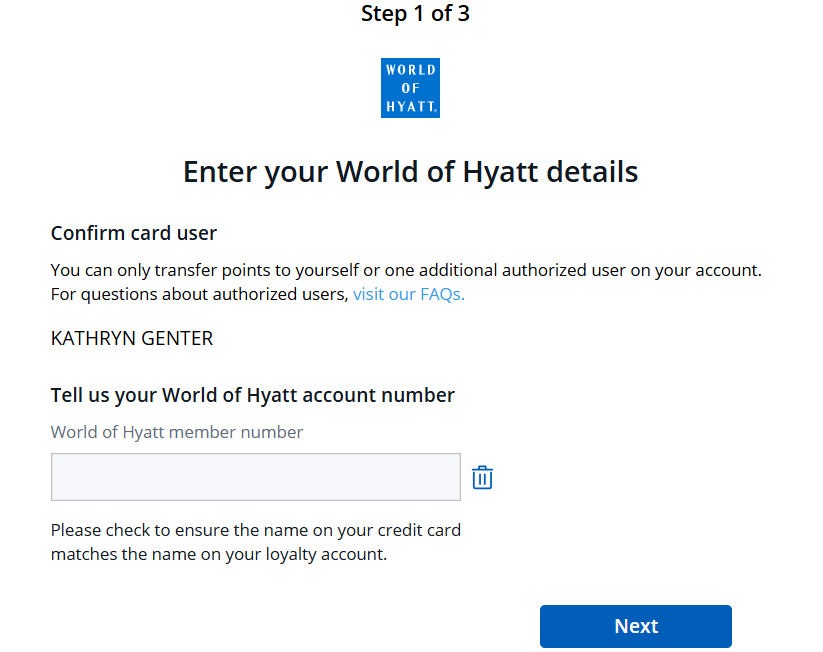 Transfer Chase points to Hyatt