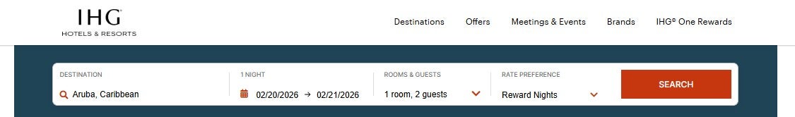 Booking an IHG award stay