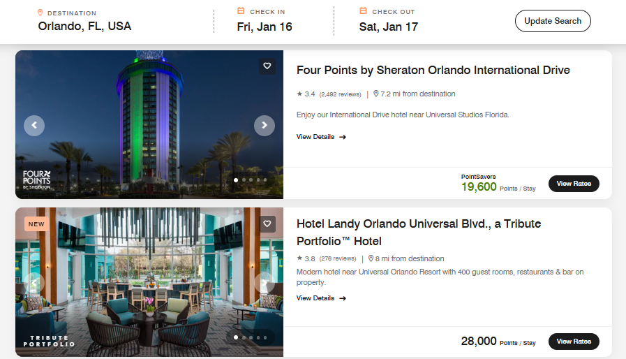 Marriott PointSavers example