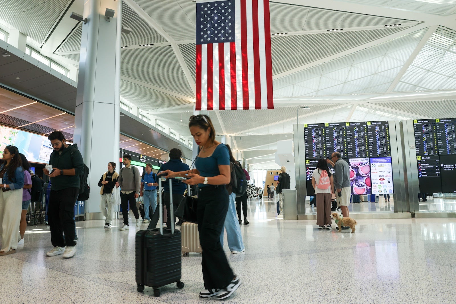 Passengers at Newark Liberty International Airport