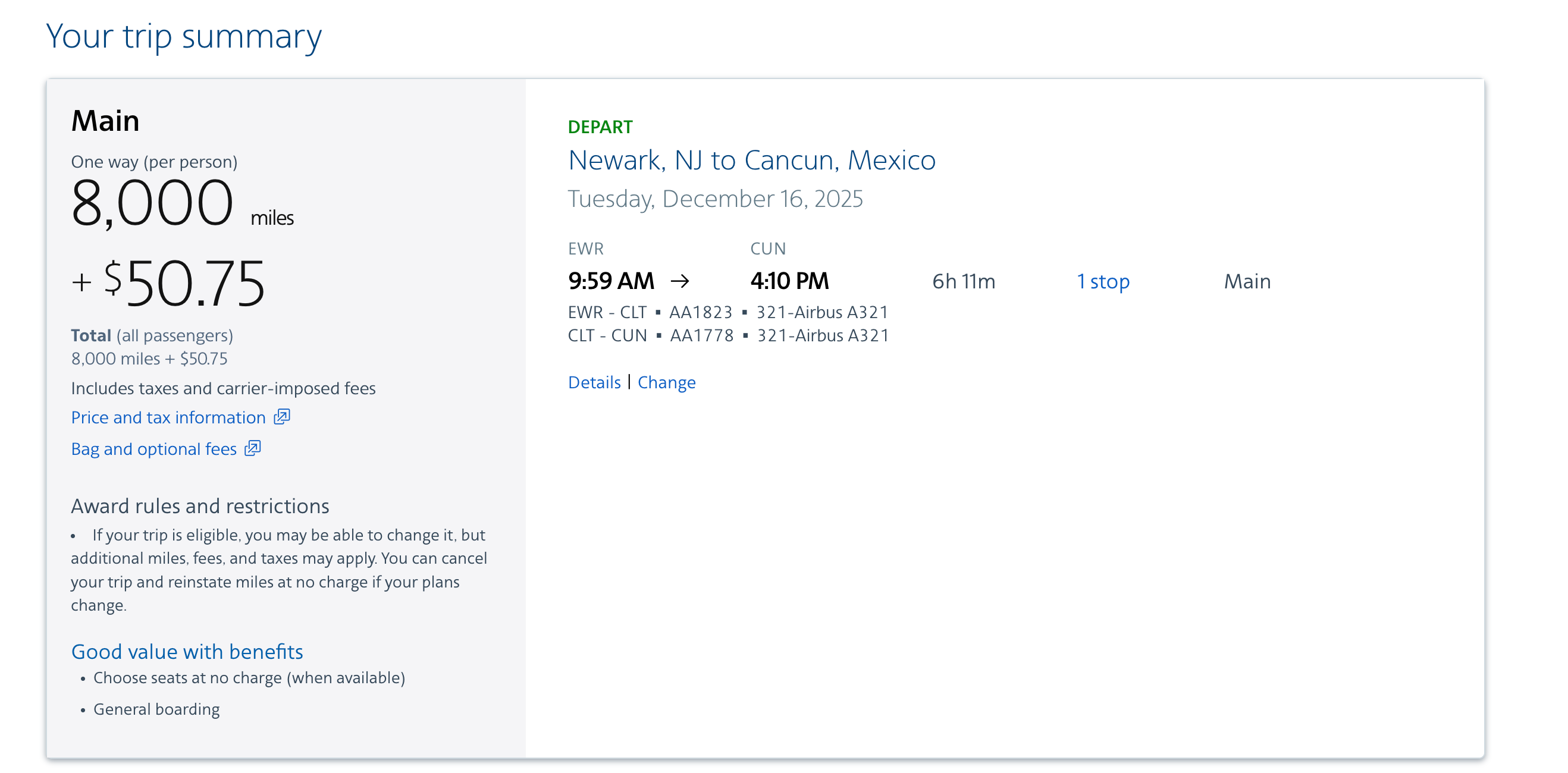 AAdvantage screenshot